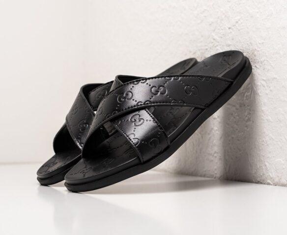 Сланцы Gucci lthr all black Сланцы Gucci lthr all black